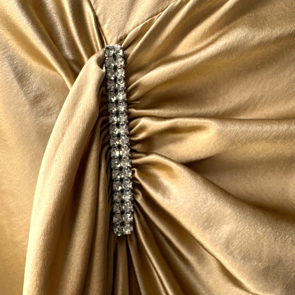 Vintage Yolanda Arche Silk Draped Open Back Gown, Size S, Gold - Picture 10 of 16